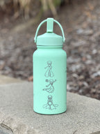 Gardevoir Water Bottle Engraved Coffee Tumbler with Mega Gardevoir Moonblast Waterbottle, Psychic Fairy Thermos Anime Fan Birthday Gift