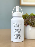 Tandemaus Maushold Water Bottle Engraved Coffee Tumbler Rock Star Maushold Family of Three Waterbottle, Mouse Family Thermos Anime Fan Birthday Gift