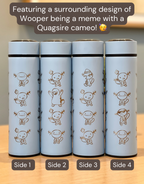Wooper Quagsire Coffee Tumbler Tea Infuser with Beanie Skatebording Wooper, Water Bottle Travel Mug Thermos, Funny Anime Fan Gift