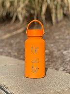 Charmander Water Bottle Engraved Coffee Tea Tumbler with Sleeping Charmander Leaf, Fire Kanto Starter Waterbottle, Gamer Birthday Gift