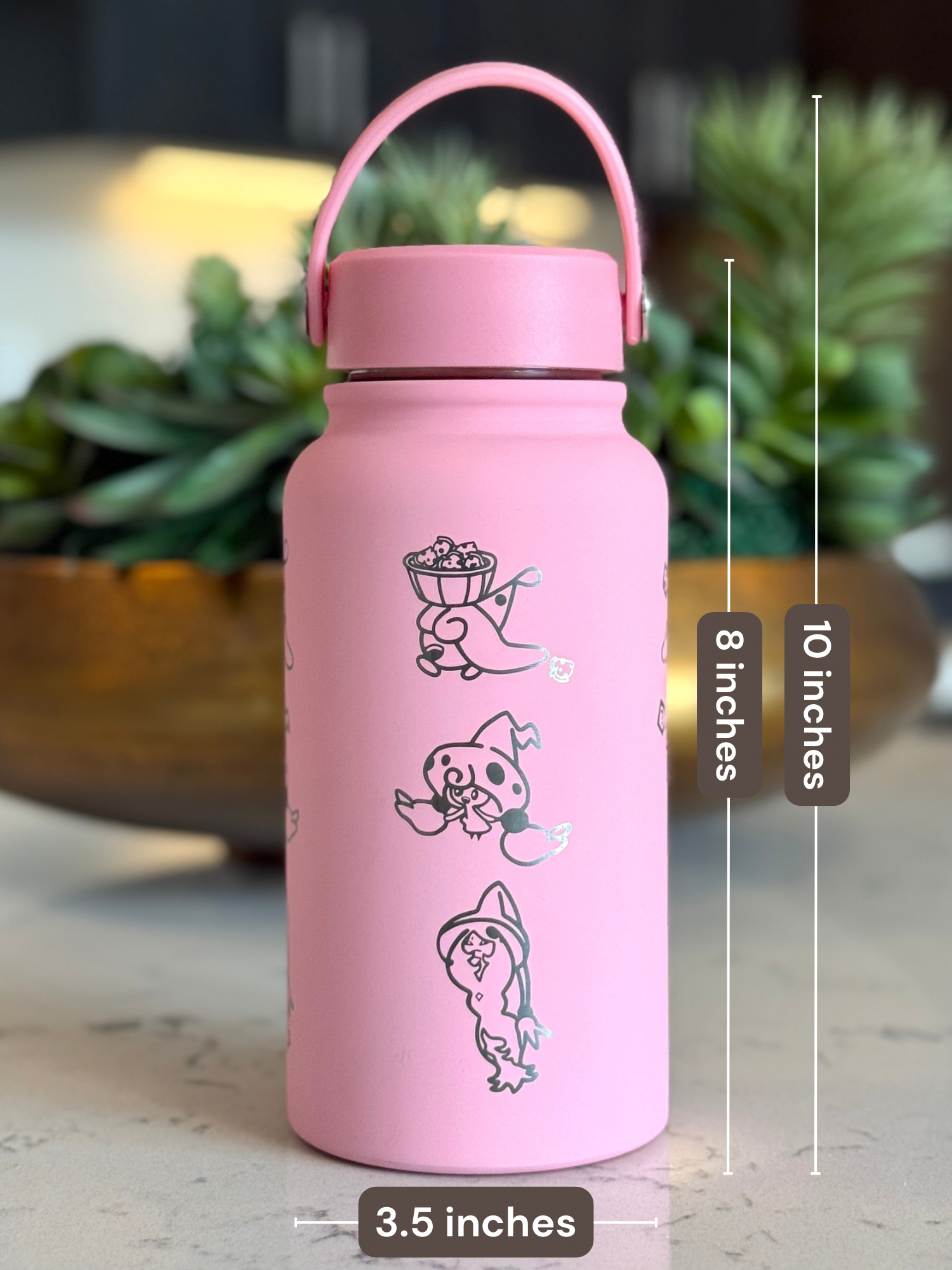 Hatenna Hattrem Hatterene Water Bottle Engraved Waterbottle with Mega Charizard Y, Kanto Starter Coffee Tumbler Thermos Flask, Gamer Anniversary Gift
