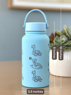 Lapras Water Bottle Engraved Waterbottle with Gigantamax & Sleeping Lapras Coffee Tumbler Thermos Flask, Gamer Anniversary Gift