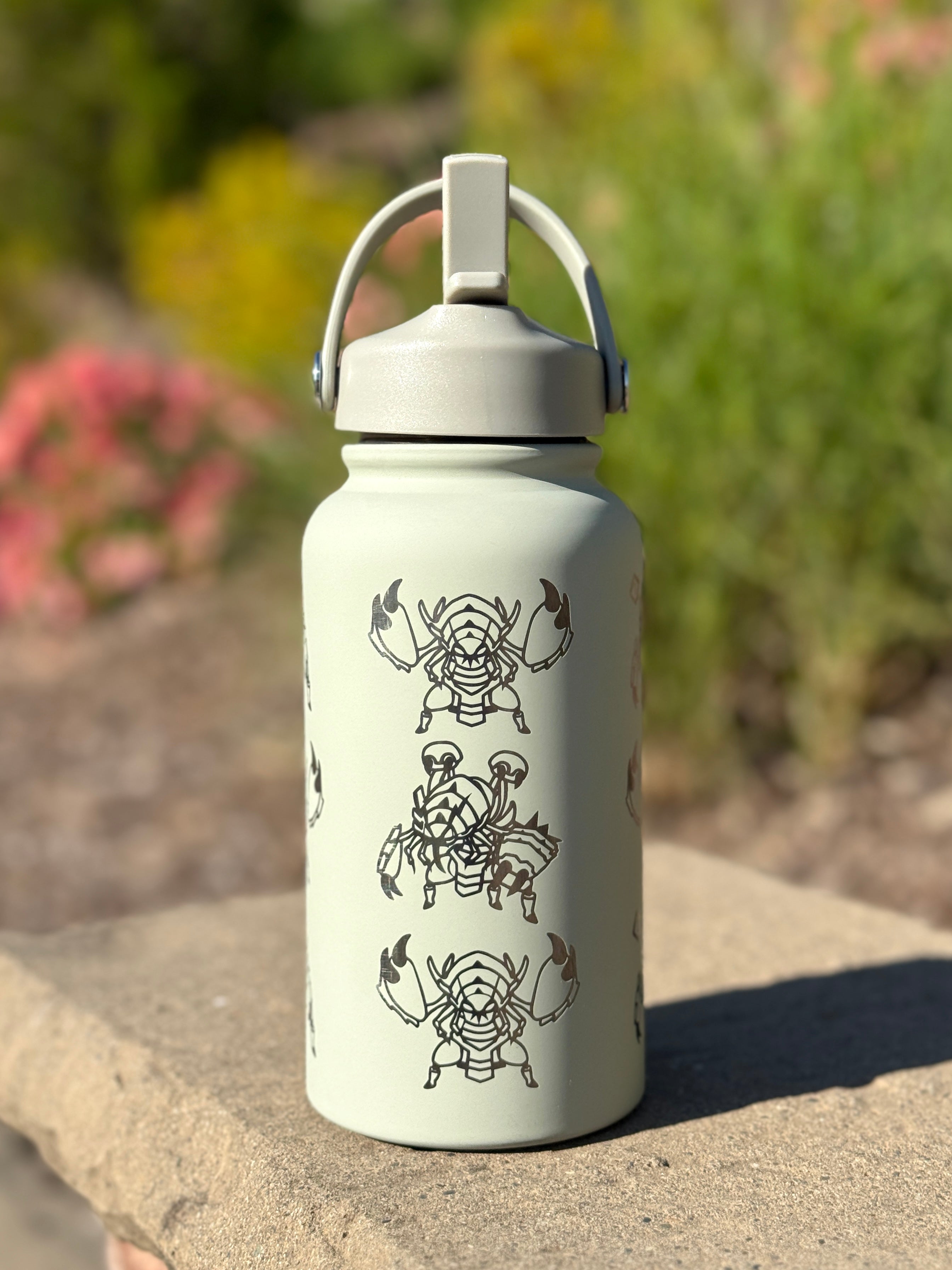 Golisopod Water Bottle Engraved Coffee Tumbler with Mega Golisopod & Wimpod Bug Waterbottle Thermos Anime Fan Birthday Gift