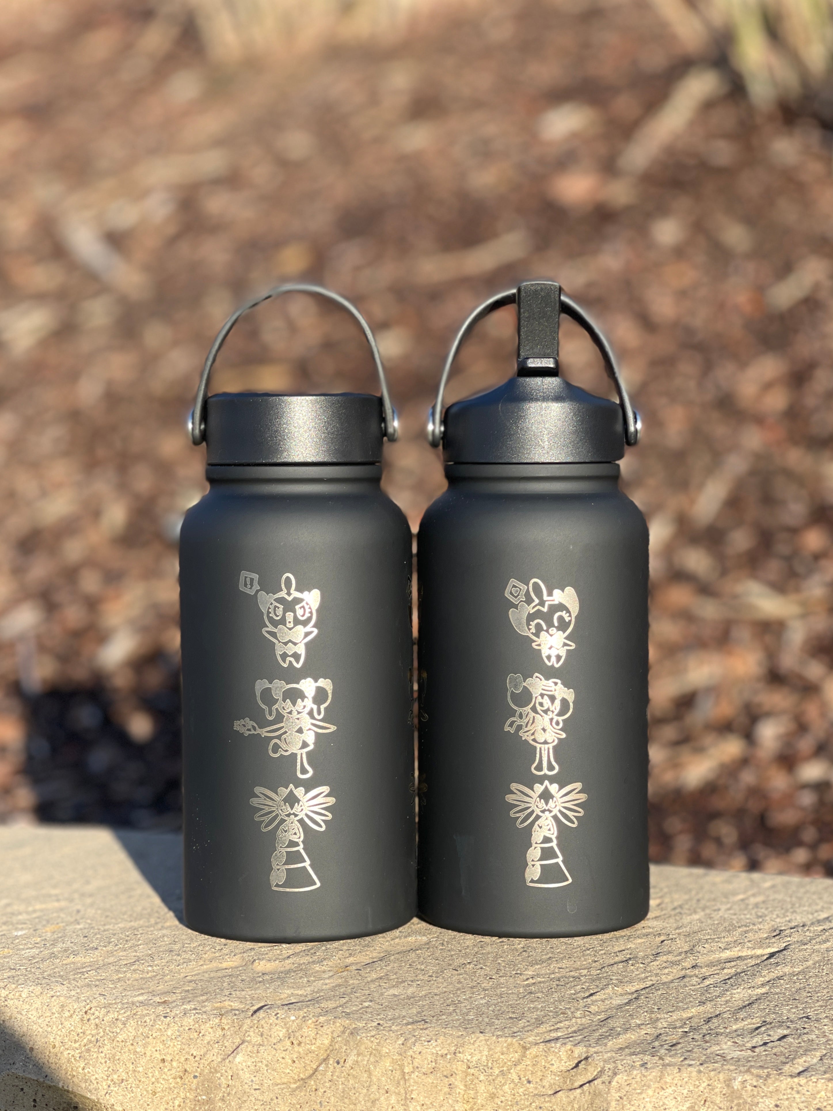 Gothita Gothitelle Gothorita Water Bottle Engraved Waterbottle Gothita Evolution Line Goth Coffee Tumbler Thermos Flask, Gamer Anniversary Gift