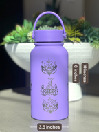 Chandelure Water Bottle Engraved Waterbottle with Mega Chandelure & Litwick, Ghost Chandalier Coffee Tumbler Thermos Flask, Gamer Anniversary Gift