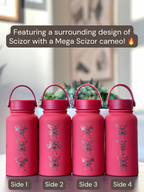 Scizor Water Bottle Engraved Waterbottle with Mega Scizor, Johto Bug Steel Coffee Tumbler Thermos Flask, Gamer Anniversary Gift