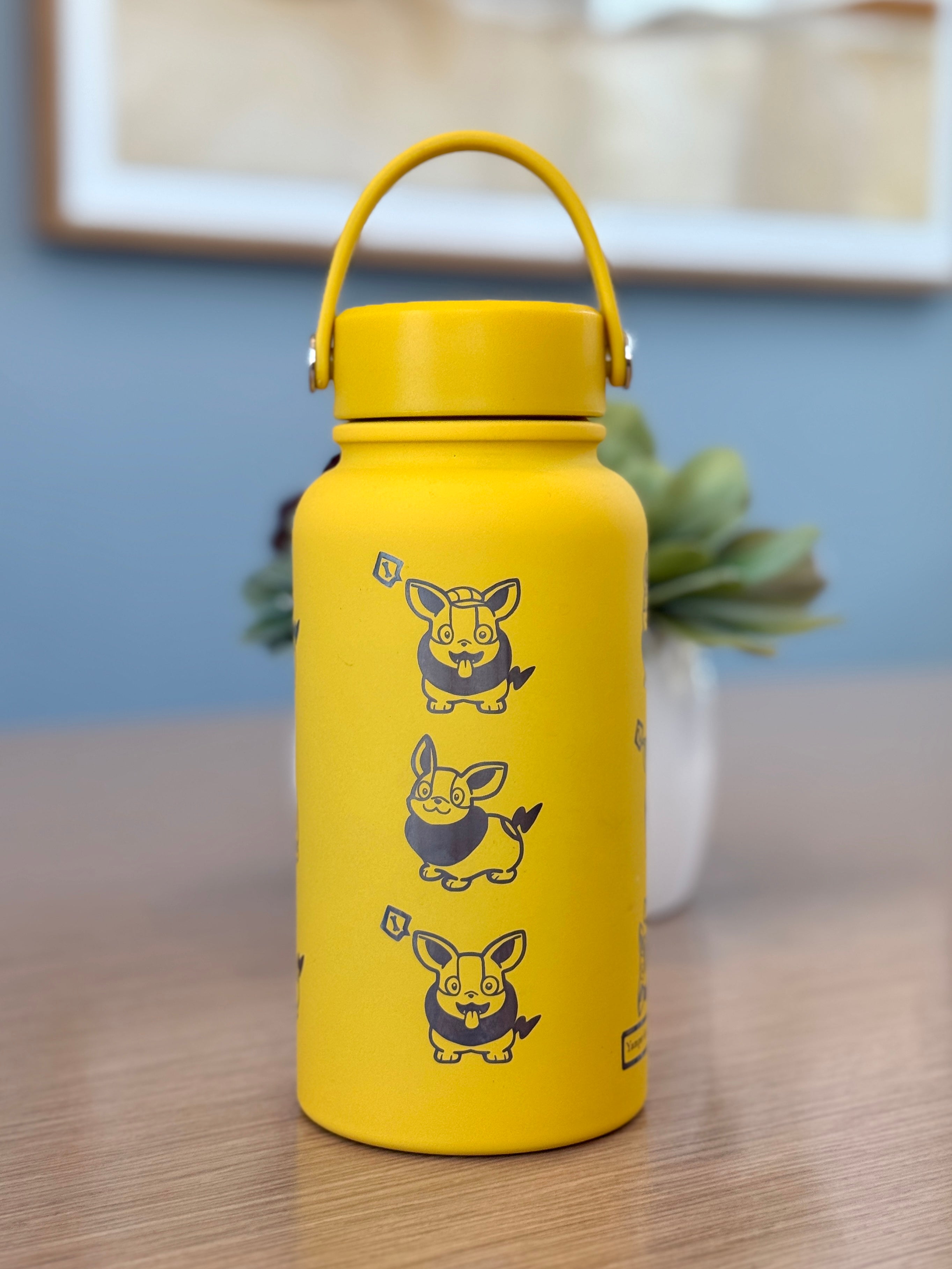Yamper Water Bottle Engraved Waterbottle Coffee Tumbler, Dog Thermos Flask, Gamer Anniversary Gift