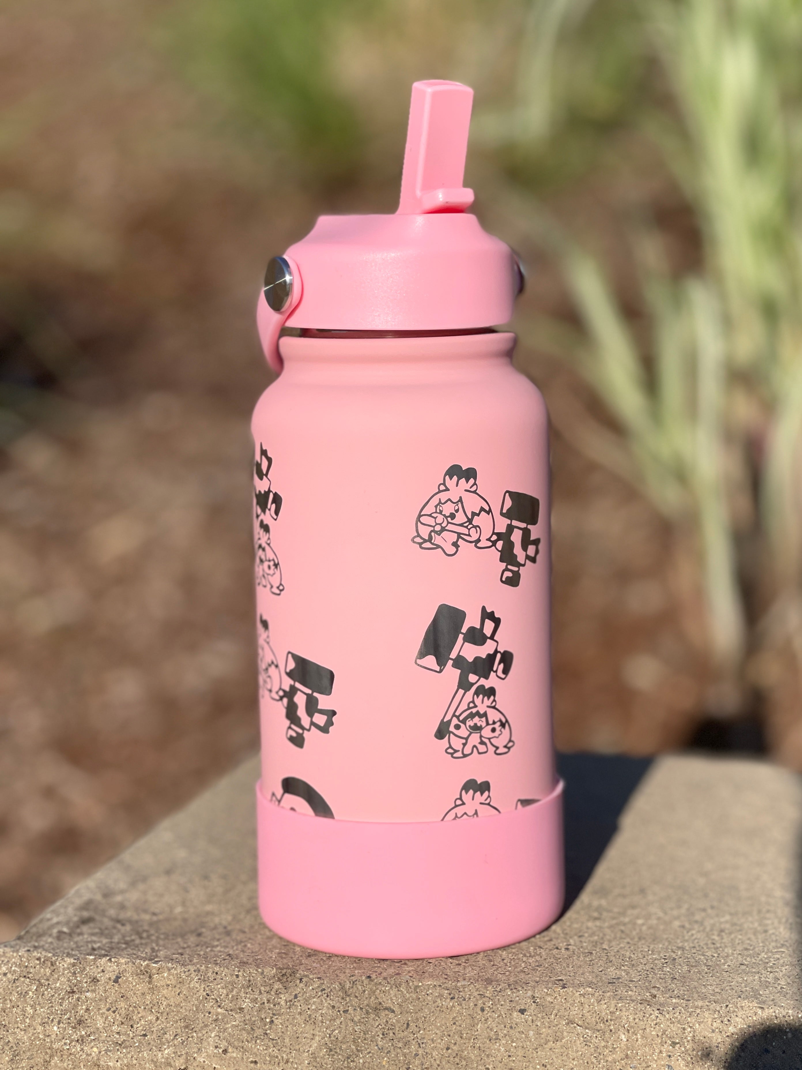 Tinkaton Water Bottle Engraved Waterbottle, Sleeping Tinkaton Hammer with Tinkatink Coffee Tumbler Thermos Flask, Gamer Birthday Gift