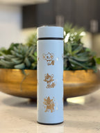 Shinx Luxio Luxray Coffee Tumbler Tea Infuser Shinx Evolution Trio, Engraved Water Bottle Travel Mug Thermos, Anime Fan Gift