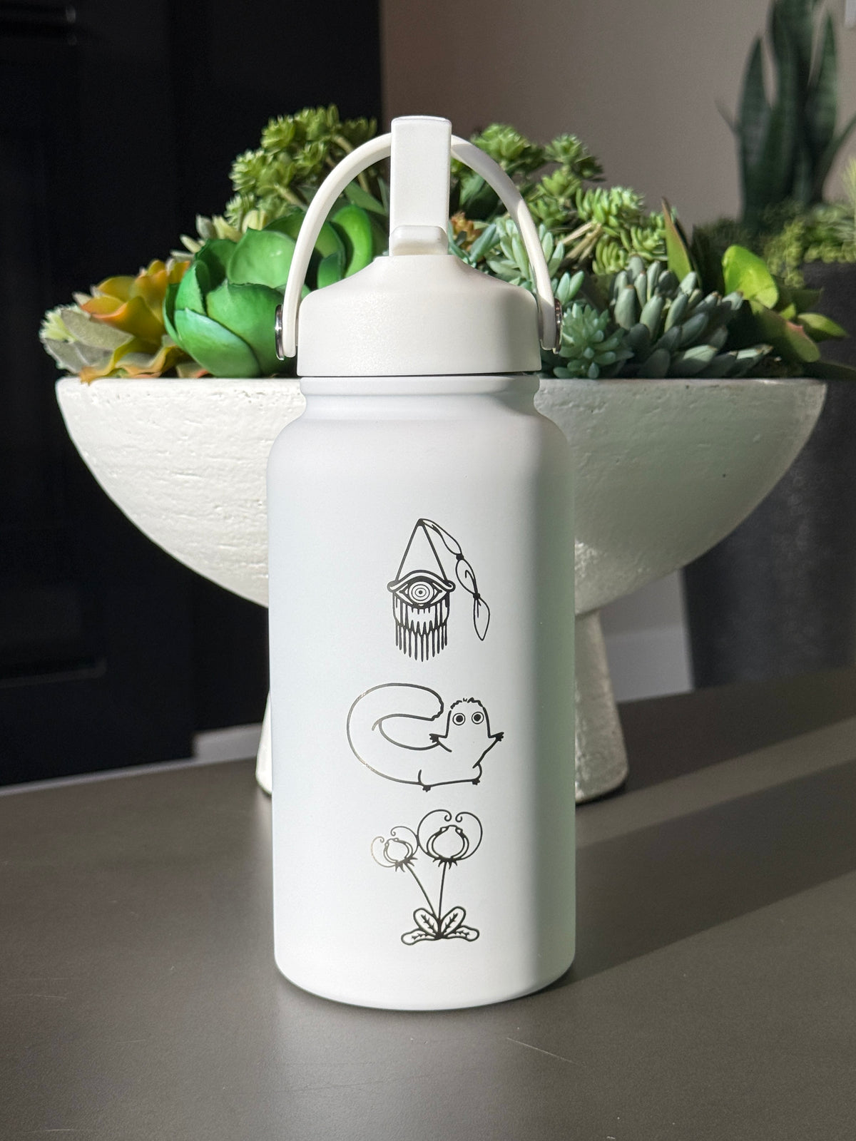 Witch Hat Atelier Water Bottle Engraved Coffee Tumbler, Iguin Rainflinger Palm Quire Symbol Brushbuddy Diadem Herb Quifrey Glasses, Anime Fan Birthday Gift