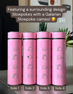 Slowpoke Coffee Tumbler Tea Infuser with Galarian Slowpoke and Detective Hat Water Bottle Travel Mug, Anime Fan Gift