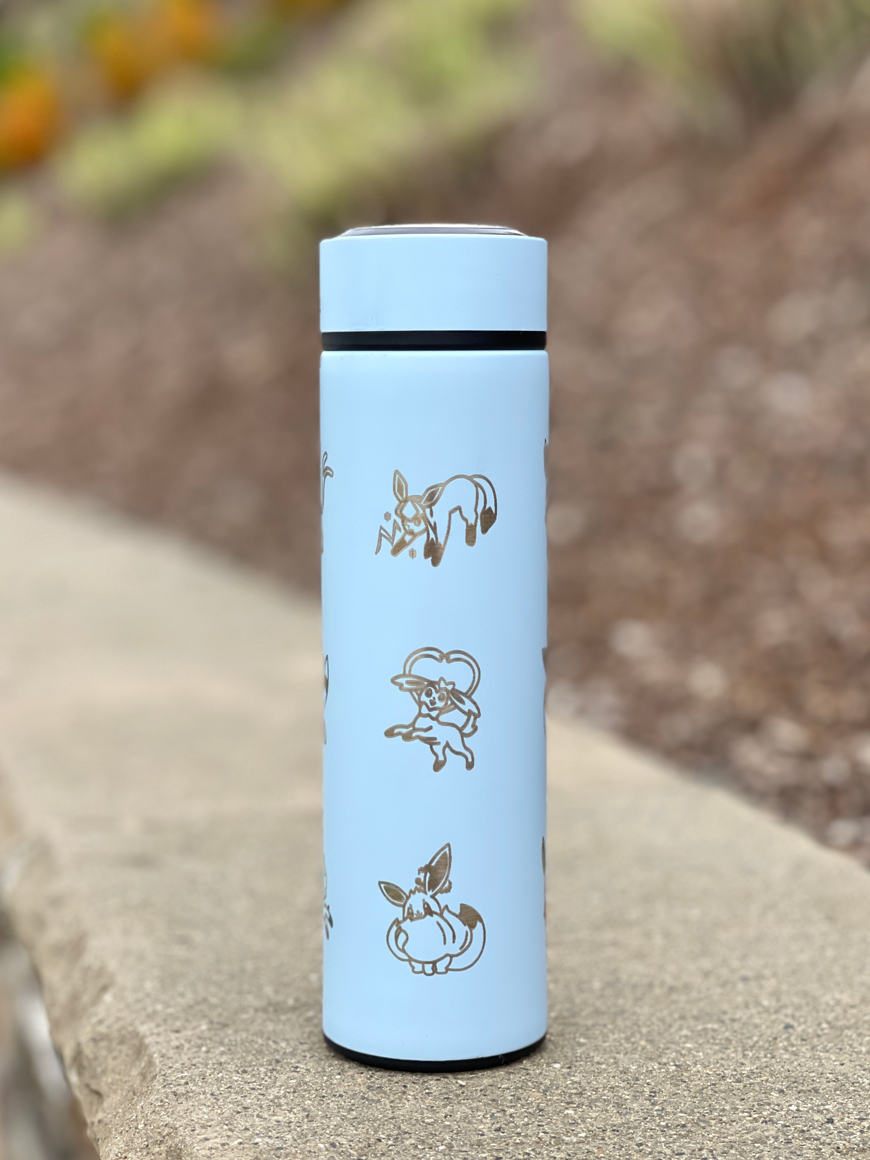 Eeveelution Eevee Evolutions Coffee Tumbler Tea Infuser, Flareon Vaporeon Jolteon Espeon Umbreon Water Bottle Travel Mug, Anime Fan Gift