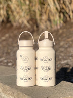Rowlet Water Bottle Engraved Waterbottle, Alolan Grass Starter Coffee Tumbler Thermos Travel Mug, Cute Owl Gamer Anniversary Gift
