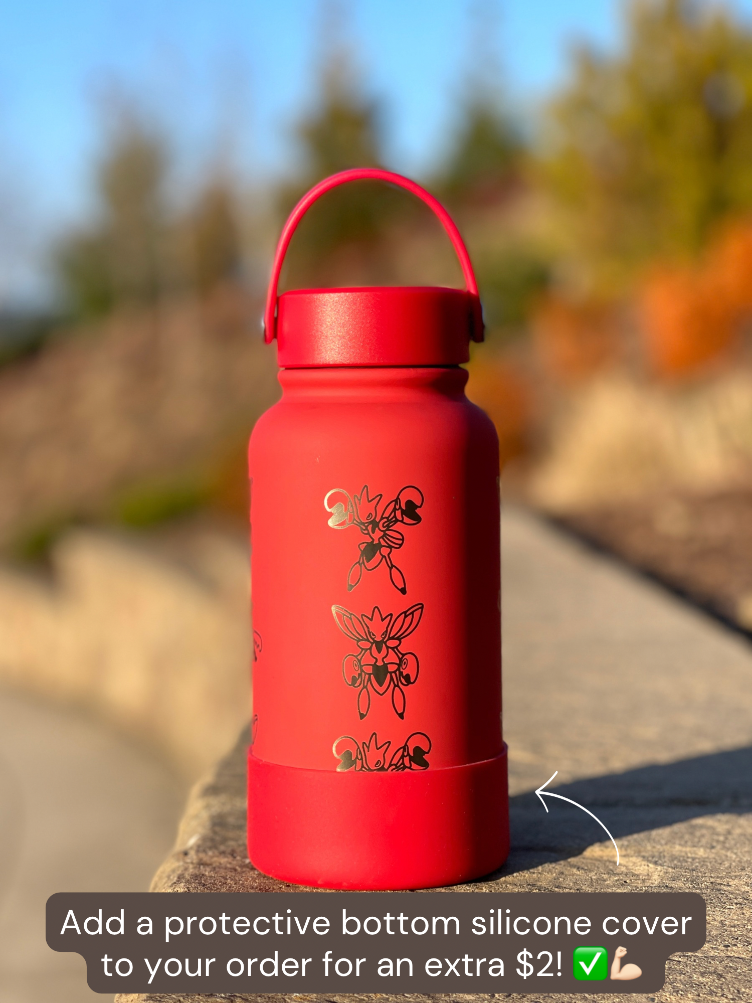 Scizor Water Bottle Engraved Waterbottle with Mega Scizor, Johto Bug Steel Coffee Tumbler Thermos Flask, Gamer Anniversary Gift