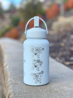 Machamp Water Bottle Engraved Coffee Tumbler with Gigantamax Machamp & Weights Waterbottle Thermos Anime Fan Birthday Gift