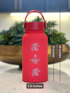 Magikarp Water Bottle Engraved Waterbottle with Fainted & Ditto Magikarp Cafe Hat, Fish Coffee Tumbler Thermos Flask, Gamer Anniversary Gift