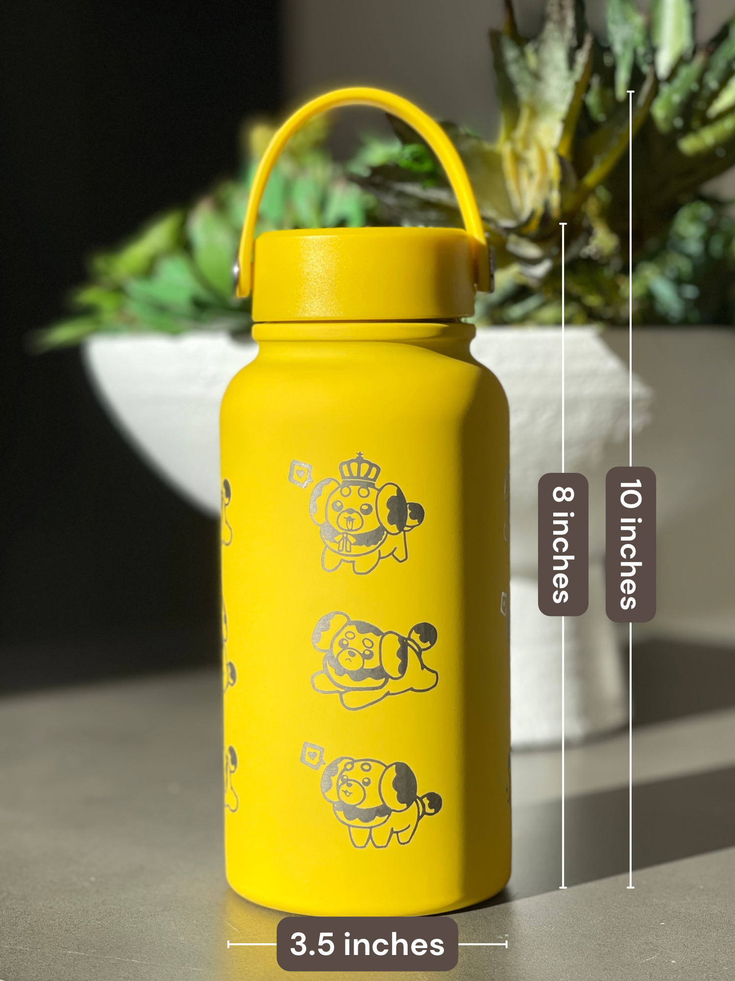 Fidough Water Bottle Engraved Waterbottle with Fidough King Outfit Cute Dog Coffee Tumbler Thermos Flask, Gamer Anniversary Gift