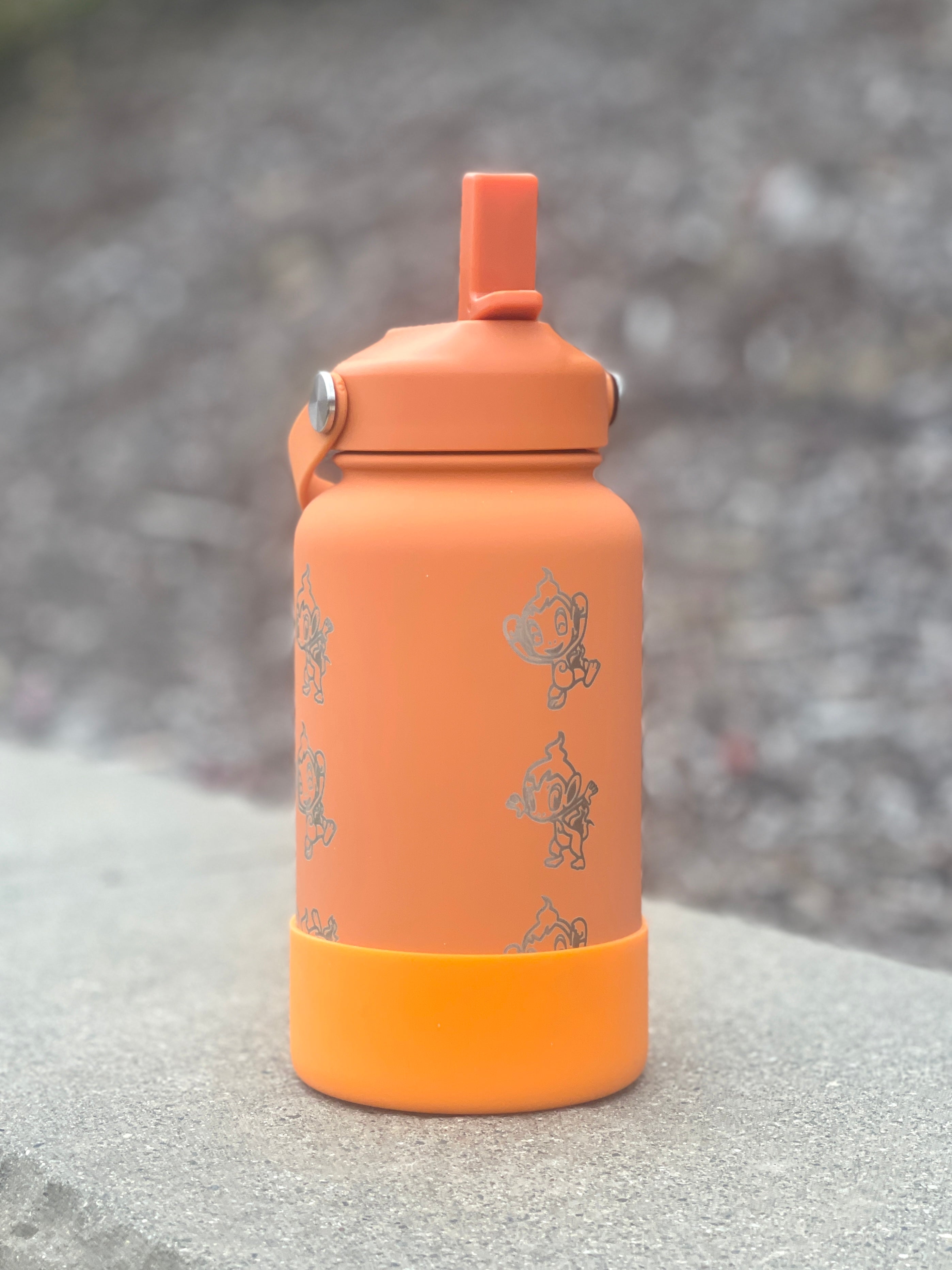 Chimchar Water Bottle Engraved Coffee Tumbler  Cafe Remix Costume, Sinnoh Starter Waterbottle Travel Mug Thermos, Anime Fan Birthday Gift