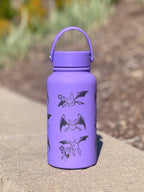 Crobat Water Bottle Engraved Waterbottle, Bat Crobat with Beanie Coffee Tumbler Thermos Travel Mug, Gamer Anniversary Gift