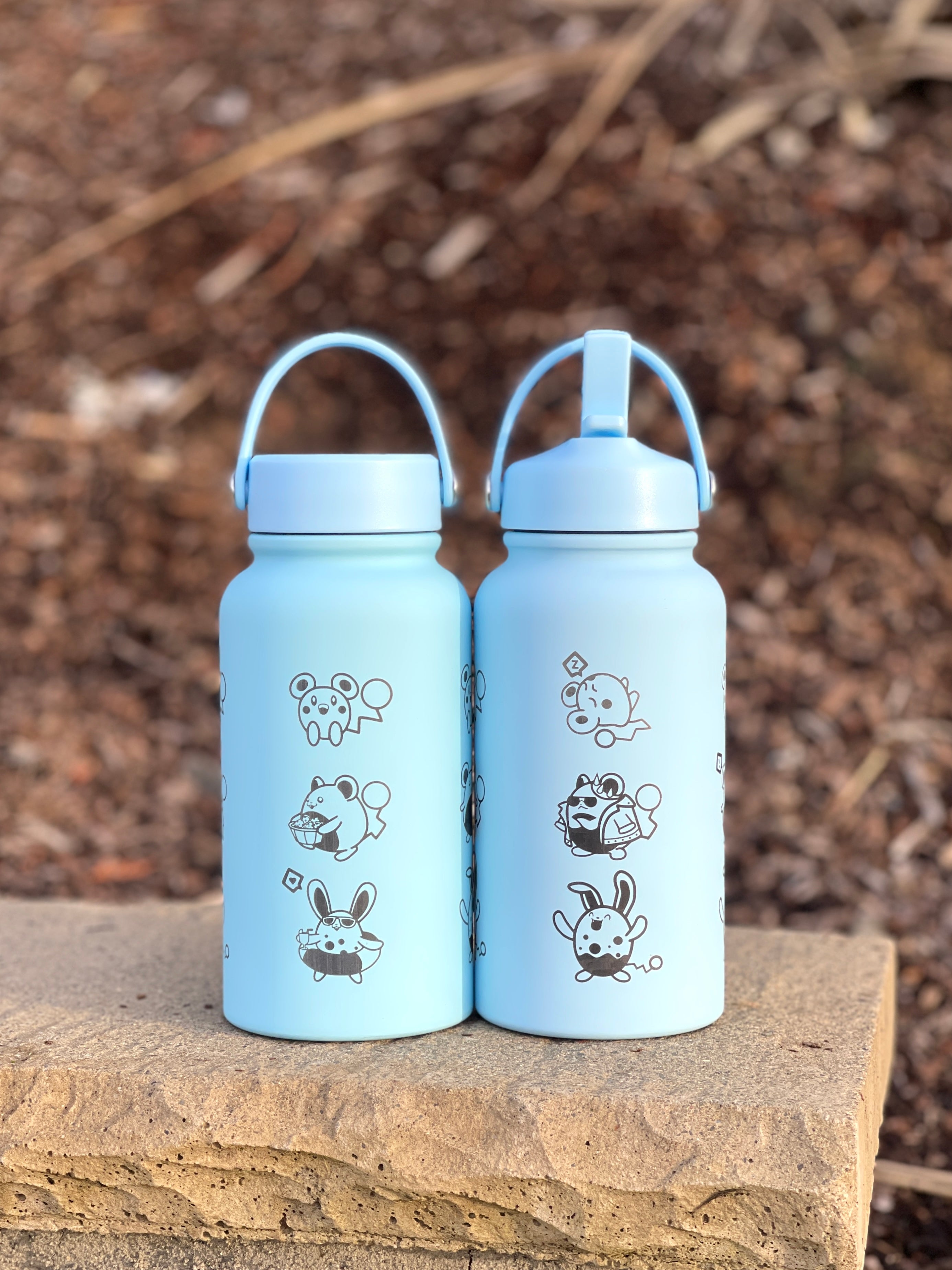 Azurill Marill Azumarill Water Bottle Engraved Waterbottle, Marill Evolution Line Coffee Tumbler Thermos Travel Mug, Gamer Anniversary Gift