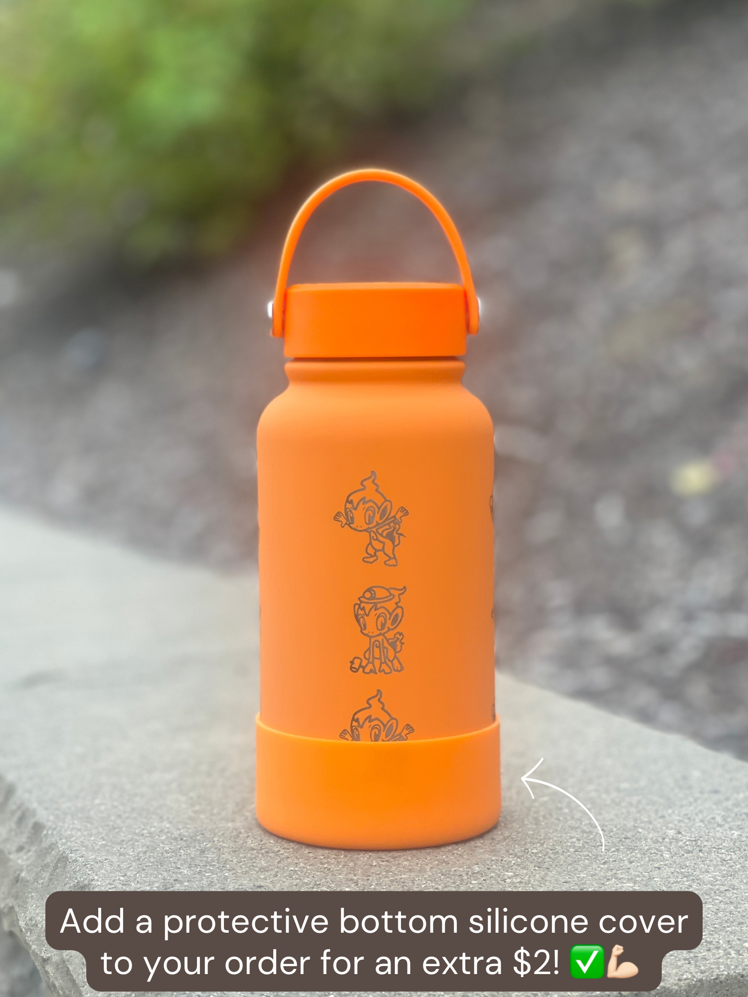 Chimchar Water Bottle Engraved Coffee Tumbler  Cafe Remix Costume, Sinnoh Starter Waterbottle Travel Mug Thermos, Anime Fan Birthday Gift