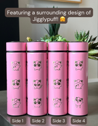 Jigglypuff Coffee Tumbler Tea Infuser with Singing & Angry Jigglypuff with Marker Water Bottle Travel Mug, Anime Fan Gifti