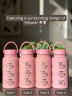 Miltank Water Bottle Engraved Waterbottle Moo Moo Milk & Angry Miltank, Cute Cow Coffee Tumbler Thermos Flask, Gamer Anniversary Gift