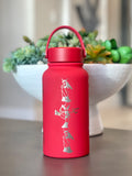 Blaziken Water Bottle Engraved Waterbottle with Mega Blaziken, Hoenn Starter Coffee Tumbler Thermos Flask, Gamer Anniversary Gift