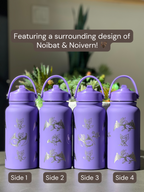 Noibat Noivern Water Bottle Engraved Waterbottle, Bat Noibat with Berry Coffee Tumbler Thermos Flask, Gamer Anniversary Gift