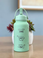 Lotad Water Bottle Engraved Coffee Tumbler, Lotad with Knife Waterbottle Thermos, Funny Meme Anime Fan Birthday Gift
