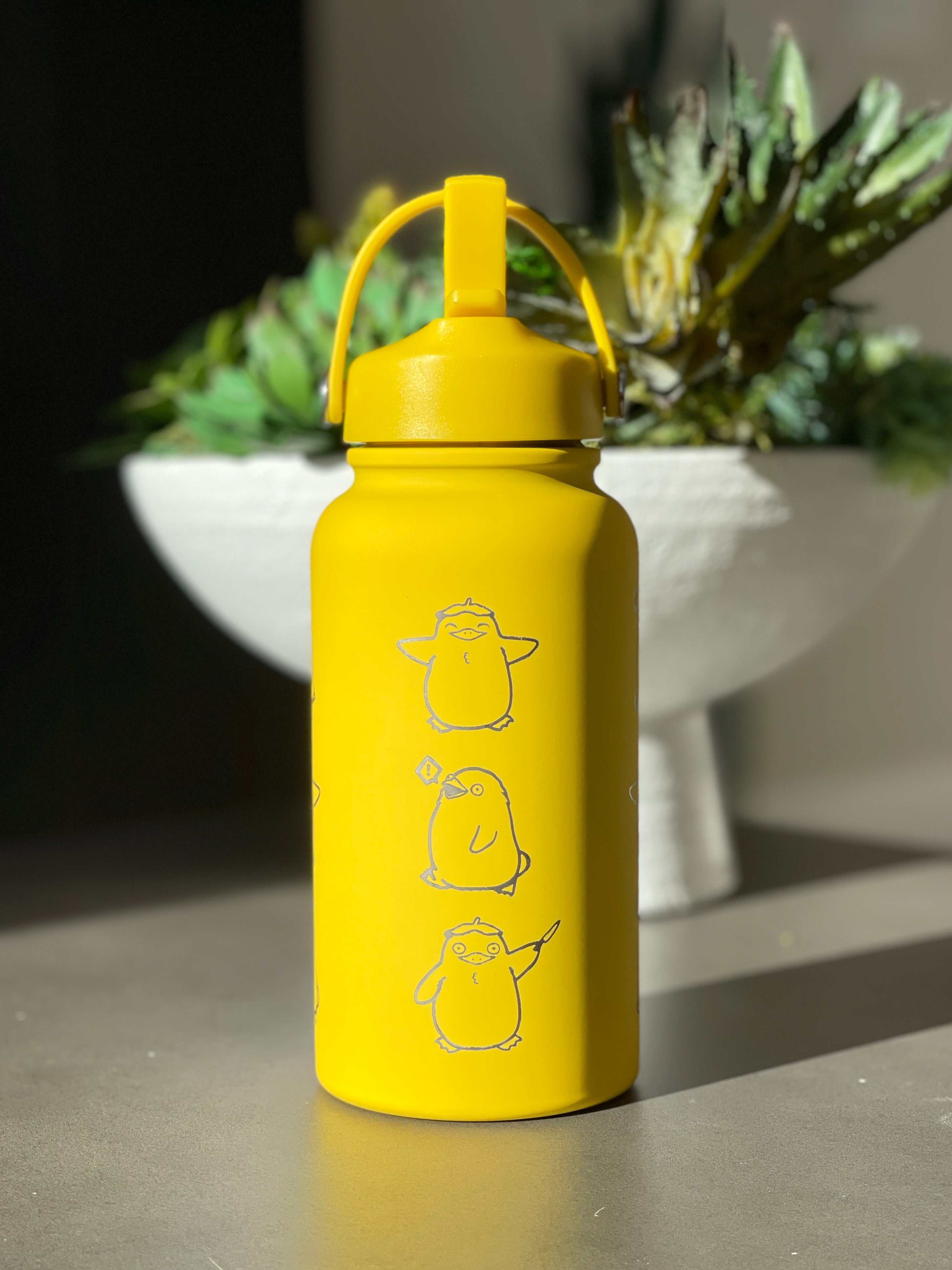 Otori-Sama Spirited Away  Duck Water Bottle Engraved Waterbottle with Otori Sama Knife Coffee Tumbler Thermos Flask, Anime Anniversary Gift