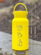 Mareep Flaffy Ampharos Water Bottle Engraved Waterbottle with Mega Ampharos, Mareep Evolution Trio Coffee Tumbler Thermos, Gamer Anniversary Gift