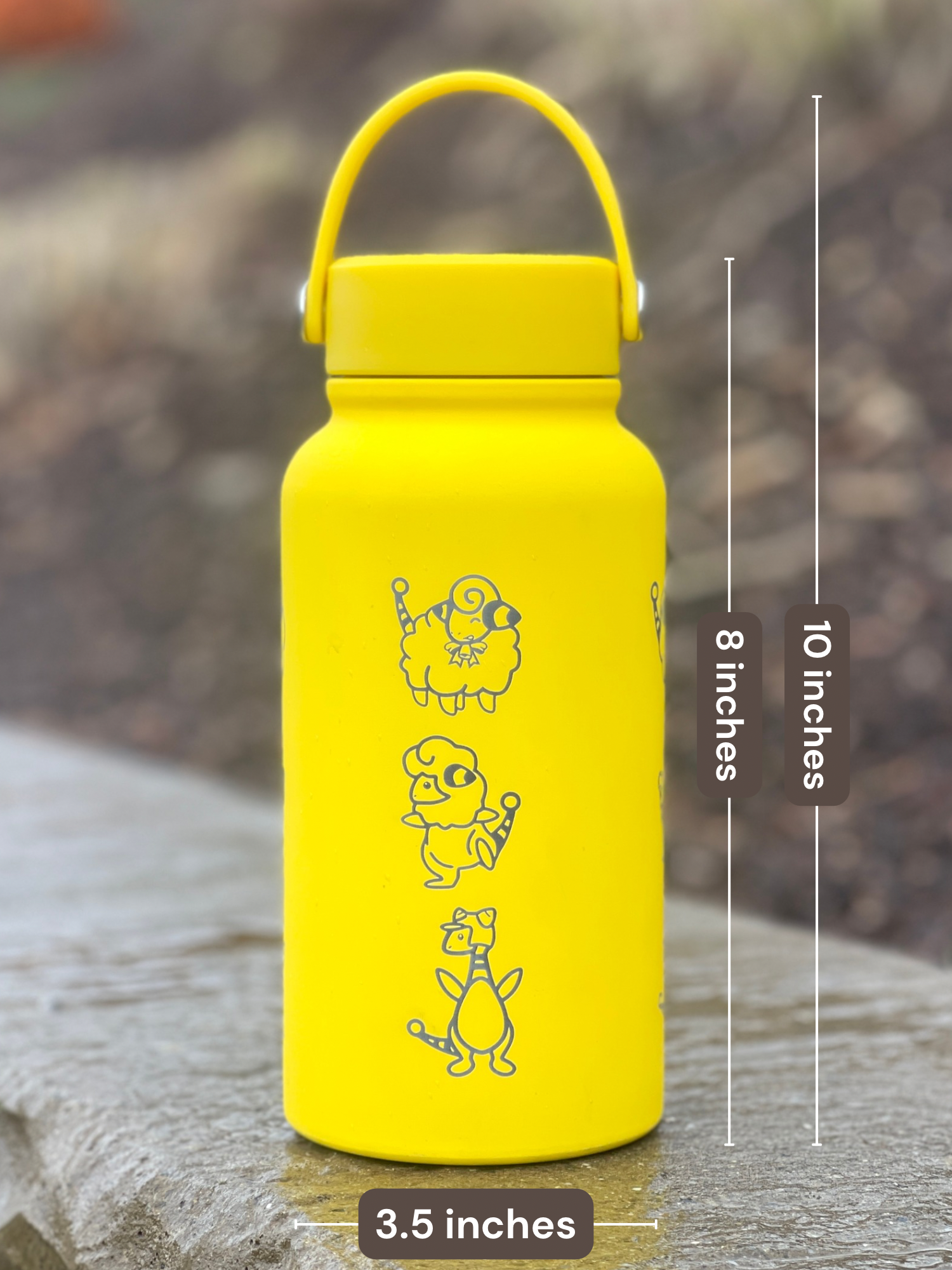 Mareep Flaffy Ampharos Water Bottle Engraved Waterbottle with Mega Ampharos, Mareep Evolution Trio Coffee Tumbler Thermos, Gamer Anniversary Gift