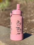 Miltank Water Bottle Engraved Waterbottle Moo Moo Milk & Angry Miltank, Cute Cow Coffee Tumbler Thermos Flask, Gamer Anniversary Gift
