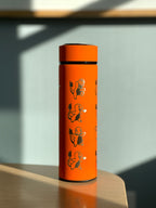 Charmander Coffee Tumbler Tea Infuser with Sleeping Charmander Leaf, Kanto Fire Starter Engraved Waterbottle Travel Mug, Anime Fan Gift