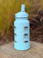 Suicune Water Bottle Engraved Waterbottle with Walking Wake, Johto Legendary Dog Coffee Tumbler Thermos Flask, Gamer Anniversary Gift
