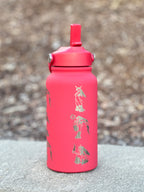 Blaziken Water Bottle Engraved Waterbottle with Mega Blaziken, Hoenn Starter Coffee Tumbler Thermos Flask, Gamer Anniversary Gift