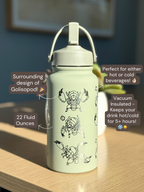 Golisopod Water Bottle Engraved Coffee Tumbler with Mega Golisopod & Wimpod Bug Waterbottle Thermos Anime Fan Birthday Gift