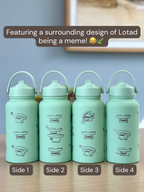Lotad Water Bottle Engraved Coffee Tumbler, Lotad with Knife Waterbottle Thermos, Funny Meme Anime Fan Birthday Gift