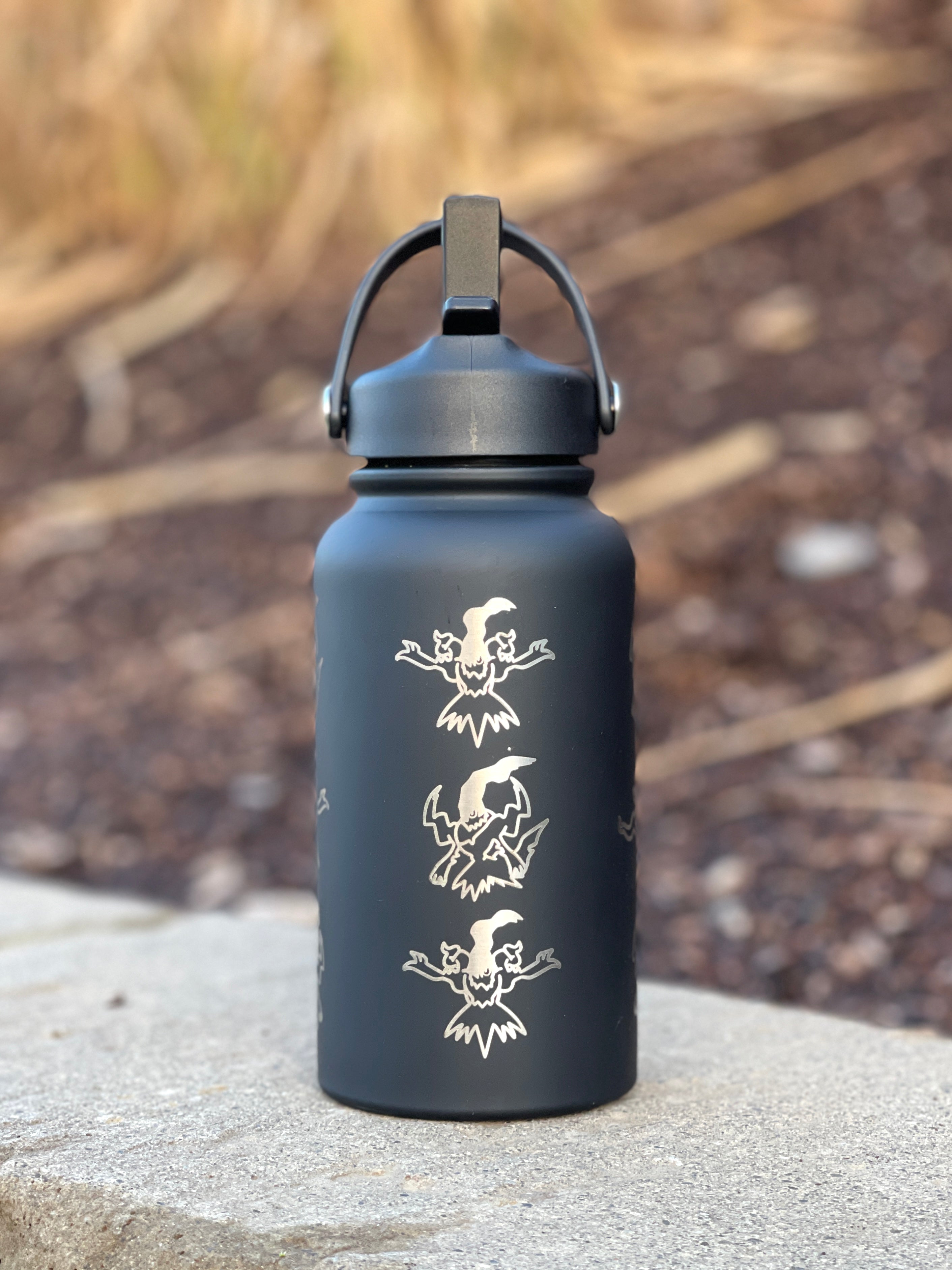 Dakrai Water Bottle Engraved Waterbottle with Mega Darkrai, Sinnoh Mythical Dark Coffee Tumbler Thermos, Gamer Anniversary Gift