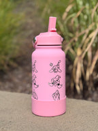 Hatenna Hattrem Hatterene Water Bottle Engraved Waterbottle with Mega Charizard Y, Kanto Starter Coffee Tumbler Thermos Flask, Gamer Anniversary Gift