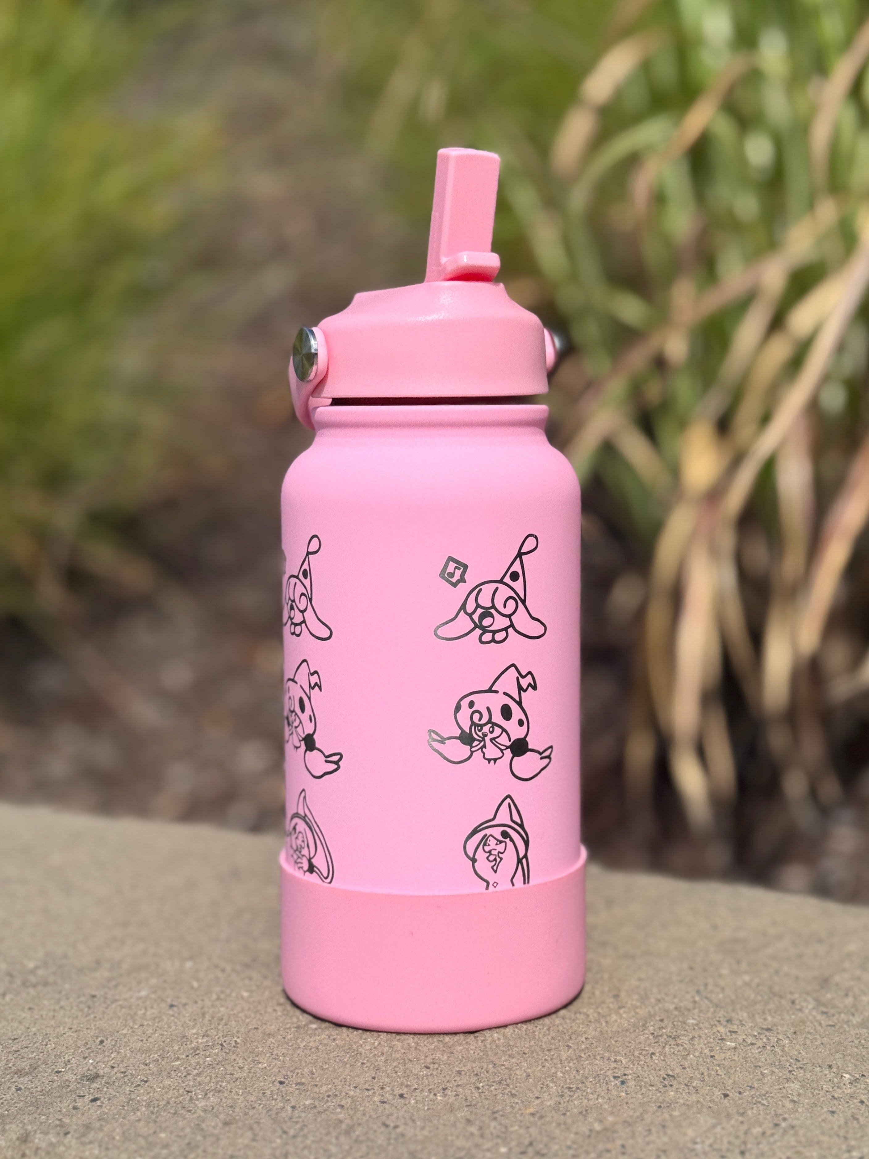 Hatenna Hattrem Hatterene Water Bottle Engraved Waterbottle with Mega Charizard Y, Kanto Starter Coffee Tumbler Thermos Flask, Gamer Anniversary Gift