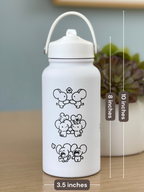 Tandemaus Maushold Water Bottle Engraved Coffee Tumbler Rock Star Maushold Family of Three Waterbottle, Mouse Family Thermos Anime Fan Birthday Gift