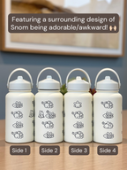 Snom Water Bottle Engraved Coffee Tumbler Straw Waterbottle, Snom with Substitute, Cute Ice Bug Thermos Anime Fan Birthday Gift