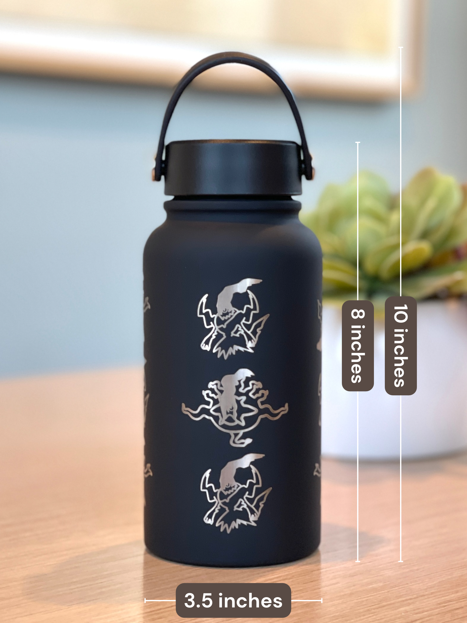 Dakrai Water Bottle Engraved Waterbottle with Mega Darkrai, Sinnoh Mythical Dark Coffee Tumbler Thermos, Gamer Anniversary Gift