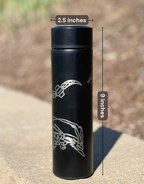 Rayquaza & Mega Rayquaza Coffee Tumbler Tea Infuser, Black Shiny Rayquaza Water Bottle, Legendary Dragon Travel Mug, Anime Fan Gift