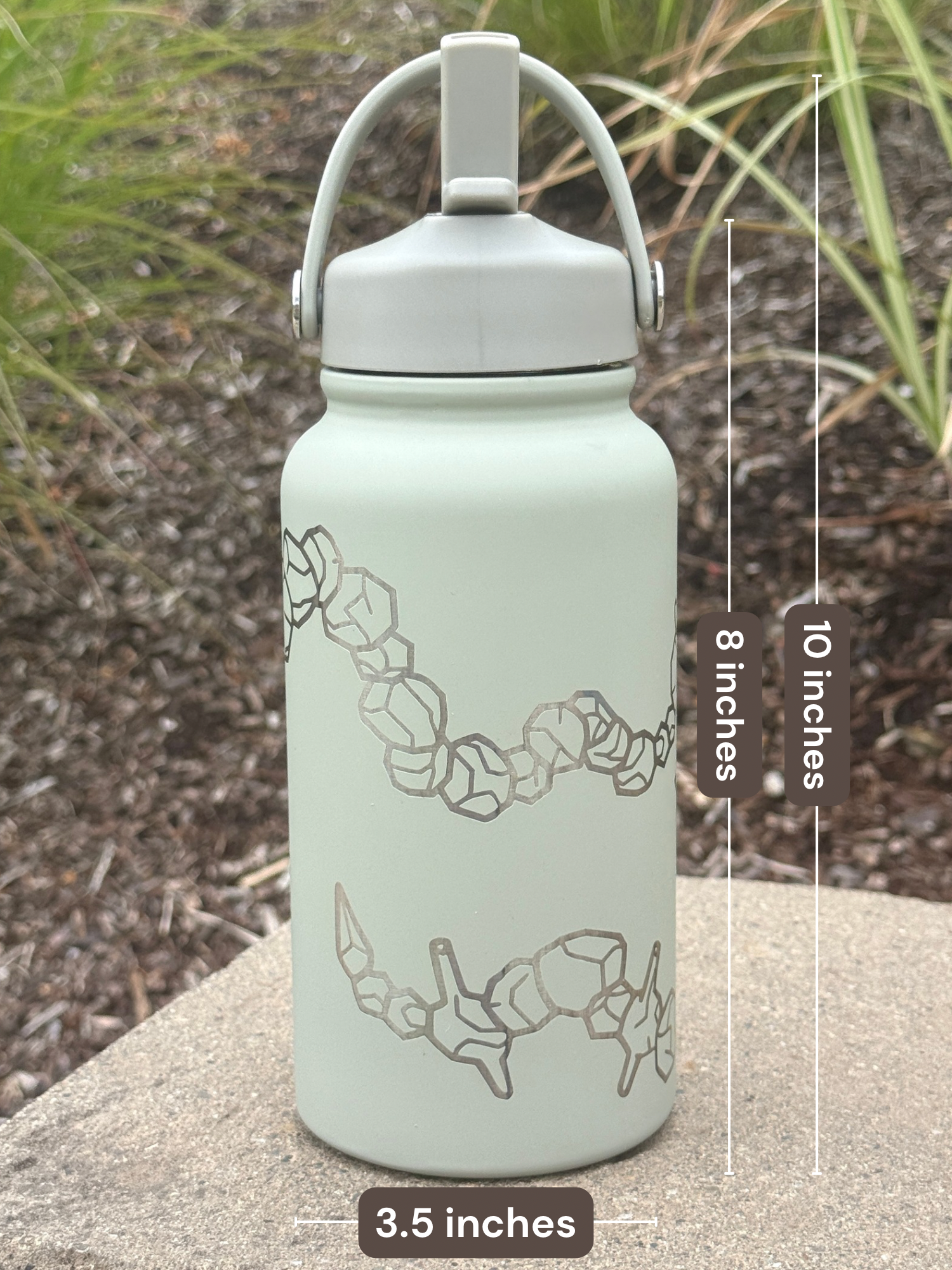 Onix Steelix Water Bottle Engraved Coffee Tumbler Surrounding Design Waterbottle, Rock Steel Thermos Anime Fan Birthday Gift