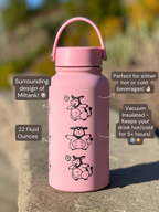 Miltank Water Bottle Engraved Waterbottle Moo Moo Milk & Angry Miltank, Cute Cow Coffee Tumbler Thermos Flask, Gamer Anniversary Gift