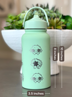 Shaymin Water Bottle Engraved Coffee Tumbler Land & Sky Forme, Waterbottle, Grass Mythical Thermos Anime Fan Birthday Gift