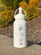 Witch Hat Atelier Water Bottle Engraved Coffee Tumbler, Iguin Rainflinger Palm Quire Symbol Brushbuddy Diadem Herb Quifrey Glasses, Anime Fan Birthday Gift